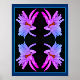 Poster Abstrato Dinado Dramático de Flores Daisy