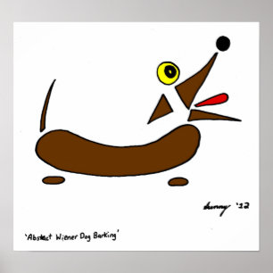 Poster abstrato do cão do Wiener