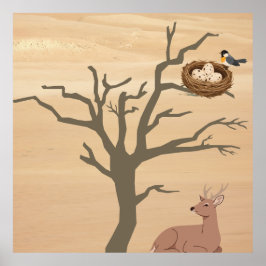 Poster Abstrato do Deserto