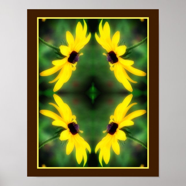 Poster Abstrato do Espelho da Flor Susan Daisy de Olho Ne (Frente)