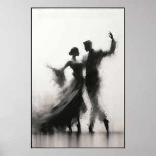 Poster Abstrato do Flamenco Dance Duo