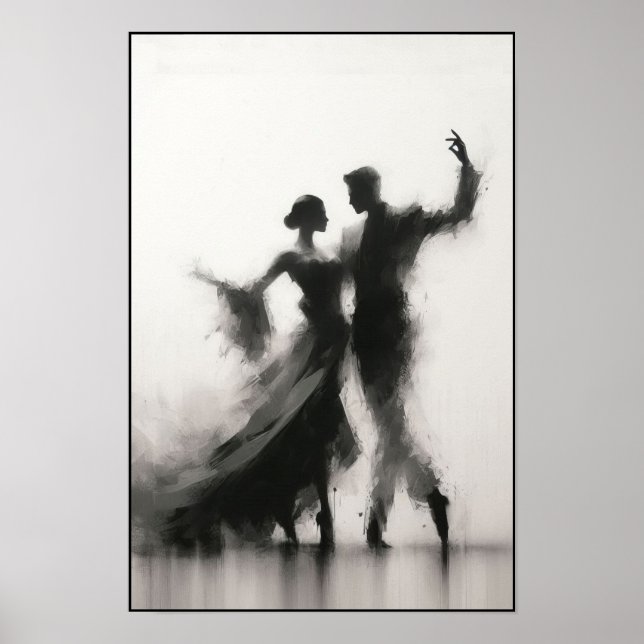 Poster Abstrato do Flamenco Dance Duo (Frente)