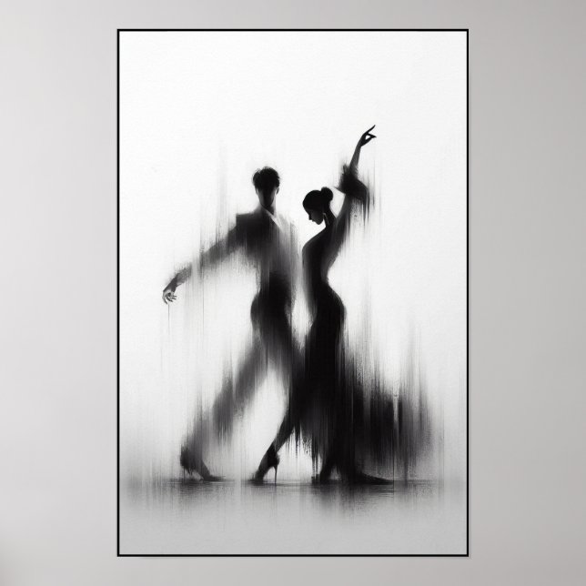 Poster Abstrato do Flamenco Dance Duo (Frente)