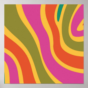 Poster Abstrato do Meio século de Mod Retro