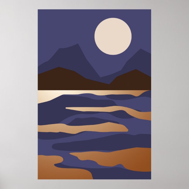 Poster Abstrato dourada paisagem (Frente)