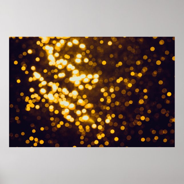 Poster Abstrato dourado com fundo preto (Frente)
