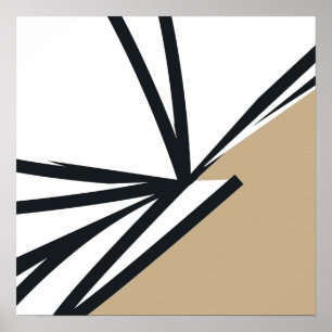 Poster Abstrato Dourado preto simples