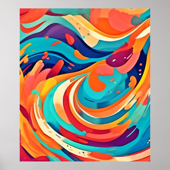 Poster Abstrato Dreamscape vibrante (Frente)