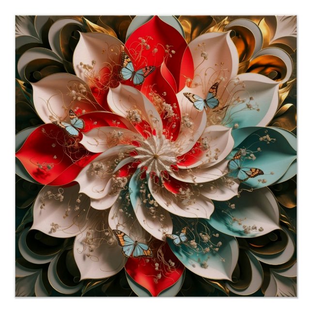 Pôster Abstrato Elegância: Mulher Enigmática em matizes d (Frente)