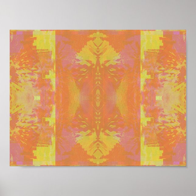 Pôster Abstrato em laranja e amarelo (Frente)