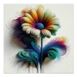 Pôster Abstrato em ondas eletromagnéticas