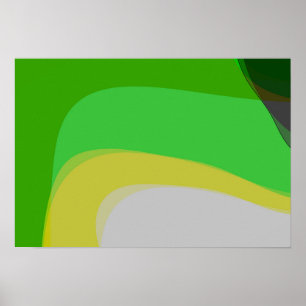 Poster Abstrato Em Verde E Amarelo 1004