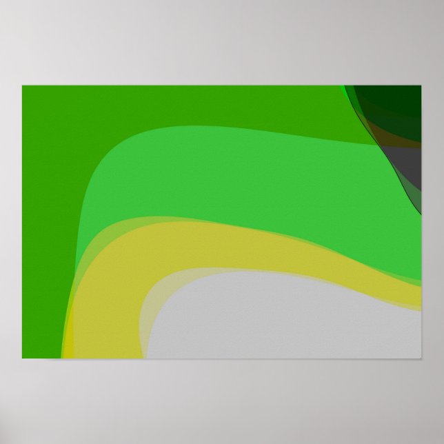 Poster Abstrato Em Verde E Amarelo 1004 (Frente)