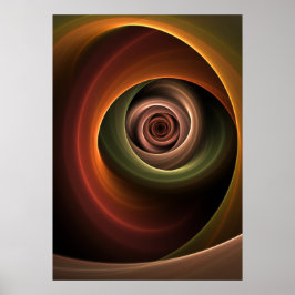 Poster abstrato espiral 3D Cores quentes quentes Arte Fra