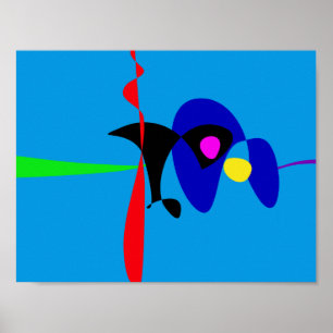 Pôster Abstrato Expressionismo Arte Digital Simples