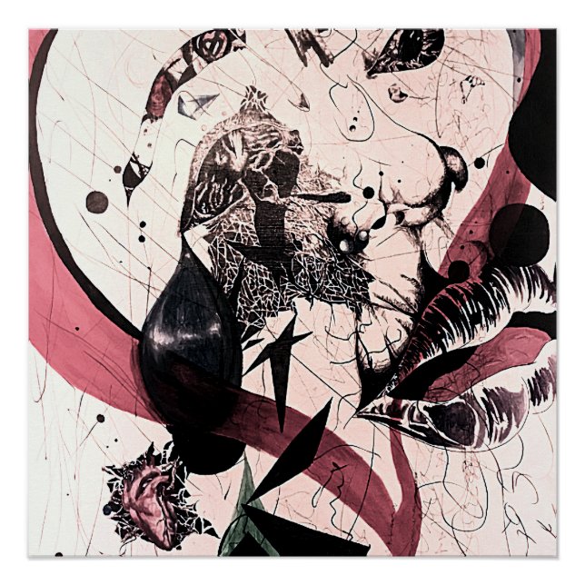 Pôster Abstrato Expressionismo Wall Art: Mídia mista (Frente)