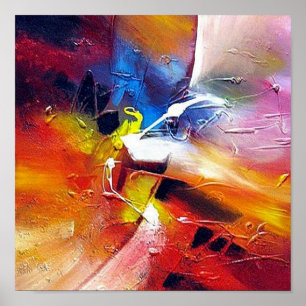 Poster Abstrato Expressionista Pintura Colorida
