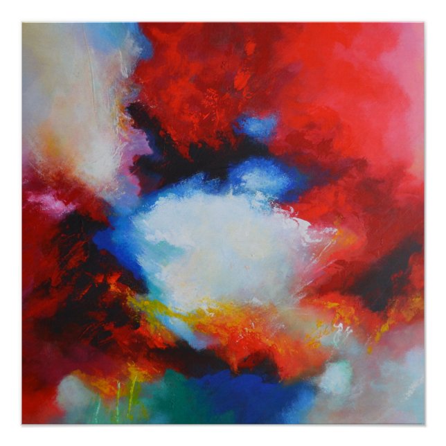 Pôster Abstrato Expressionista Pintura de Serdar Hizli (Frente)