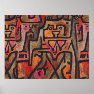 Poster Abstrato Expressionista Red Paul Klee art