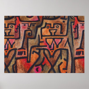 Poster Abstrato Expressionista Red Paul Klee art