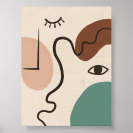 Poster Abstrato Face Line Art