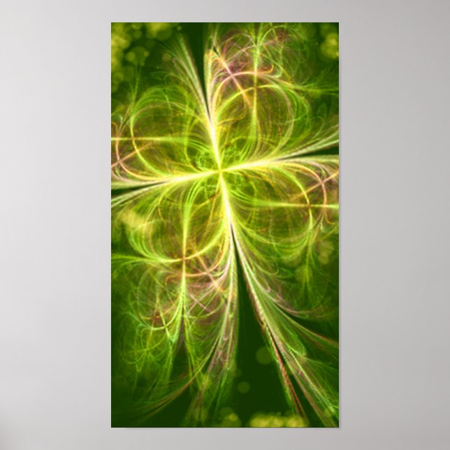 Poster Abstrato Fantasy Four deixa o verde amarelo (Frente)