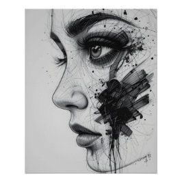 Pôster Abstrato fechamento de olhos