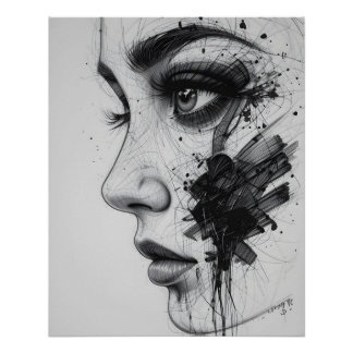 Pôster Abstrato fechamento de olhos