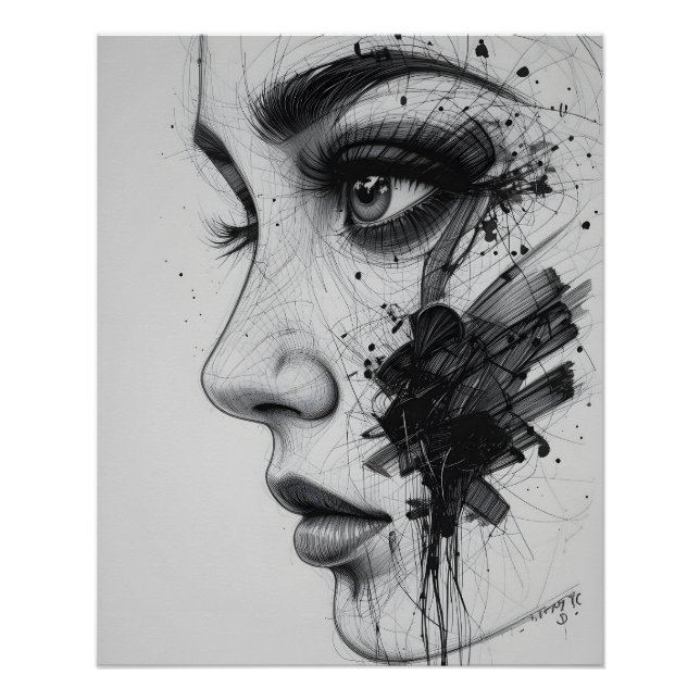 Pôster Abstrato fechamento de olhos (Frente)