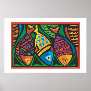 Poster Abstrato Fish Art Design