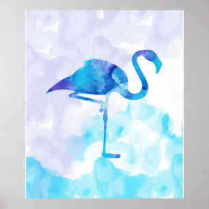 Poster Abstrato Flamingo, de Watercolor, oferece amantes
