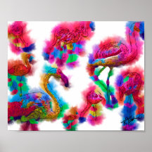 Abstrato Flamingo Flock