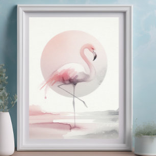 Poster Abstrato Flamingo Modern Trendy Homes Boho