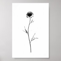 Abstrato Flor de Tinta Minimalista Arte Floral a P