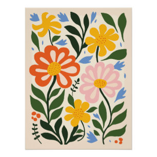 Pôster Abstrato Floral Art