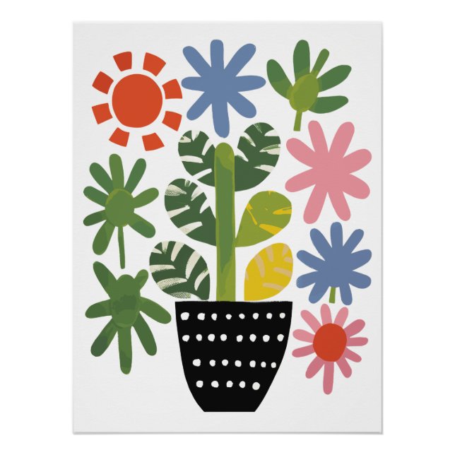 Pôster Abstrato Floral Art (Frente)