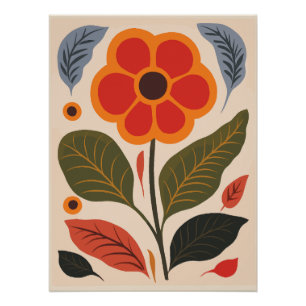 Pôster Abstrato Floral Art