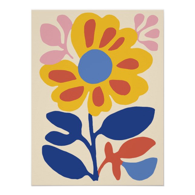 Pôster Abstrato Floral Art (Frente)