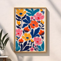 Abstrato Floral Contemporâneo Inspirado em Matisse