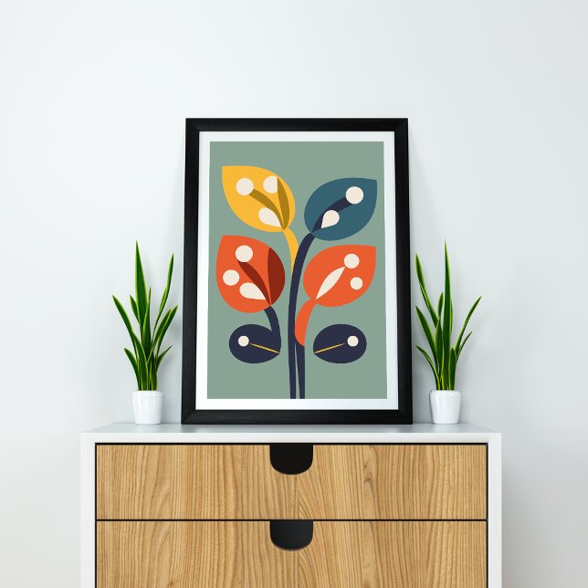 Poster Abstrato Floral Harmonia A Fusão de Cores (abstract_floral_flower_wall_art)