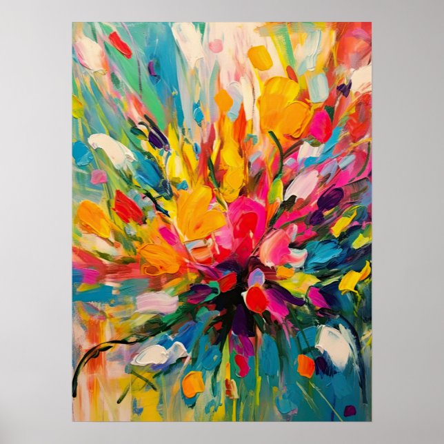 Poster Abstrato Floral Symphony Fine Art (Frente)