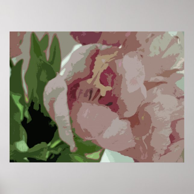 Pôster Abstrato Floral - Tulipas Rosa 6 (Frente)