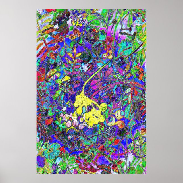 Poster abstrato floral vibrante 1 (Frente)