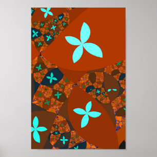 Poster Abstrato Fractal de Quilt Louco