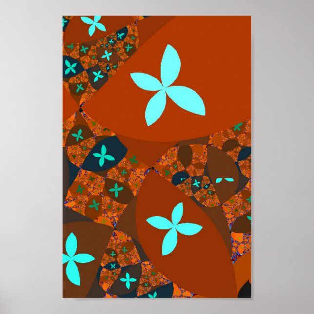 Poster Abstrato Fractal de Quilt Louco (Frente)