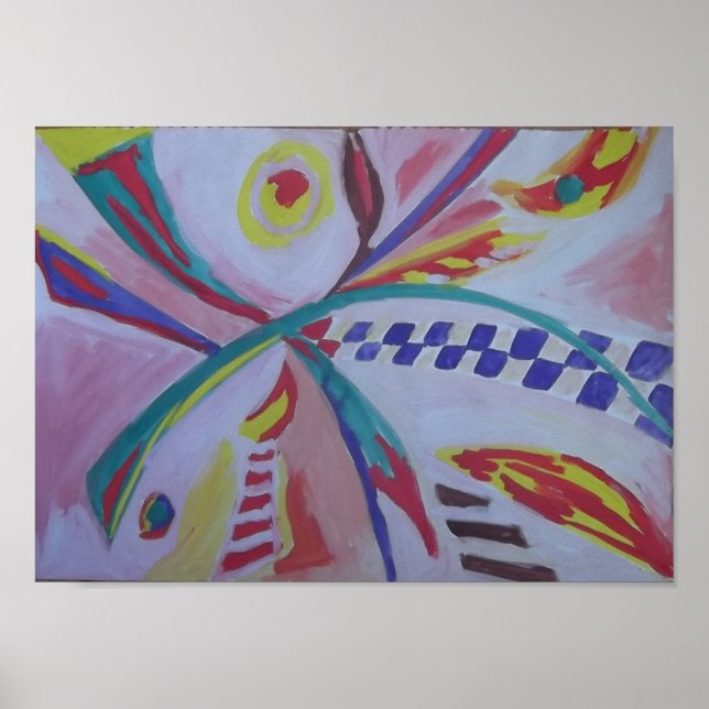 Poster Abstrato francês vibrante por Raphael С anossa (Frente)