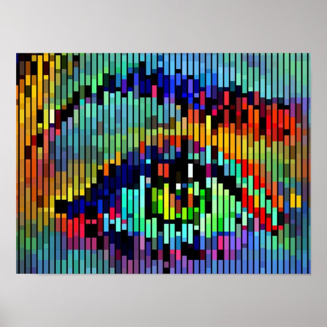 Poster Abstrato Geométrica Linhas Mulheres Olhos Arte Ori (Frente)