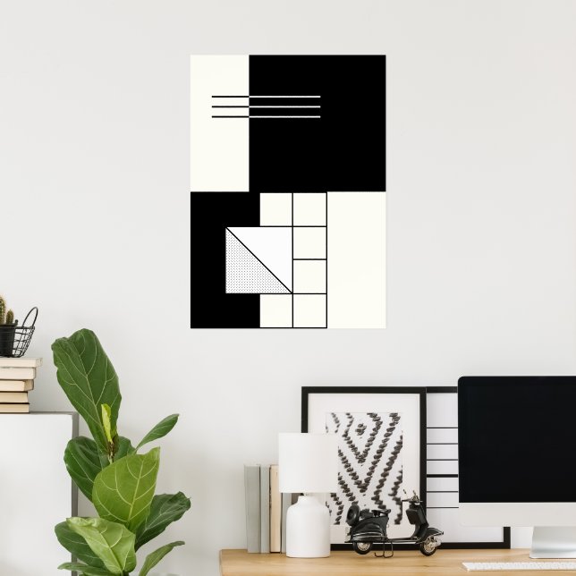Poster Abstrato geométrico (Escritório em casa)