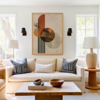 Poster Abstrato Geométrico Boho