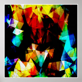 Pôster Abstrato Geométrico brilhante